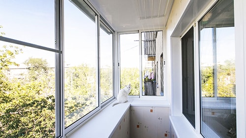 остекление балконов - раздвижная балконная рама из алюминия